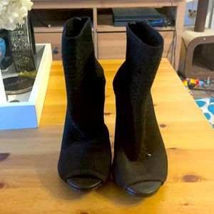 Tony bianco black heeled ankle sock booties